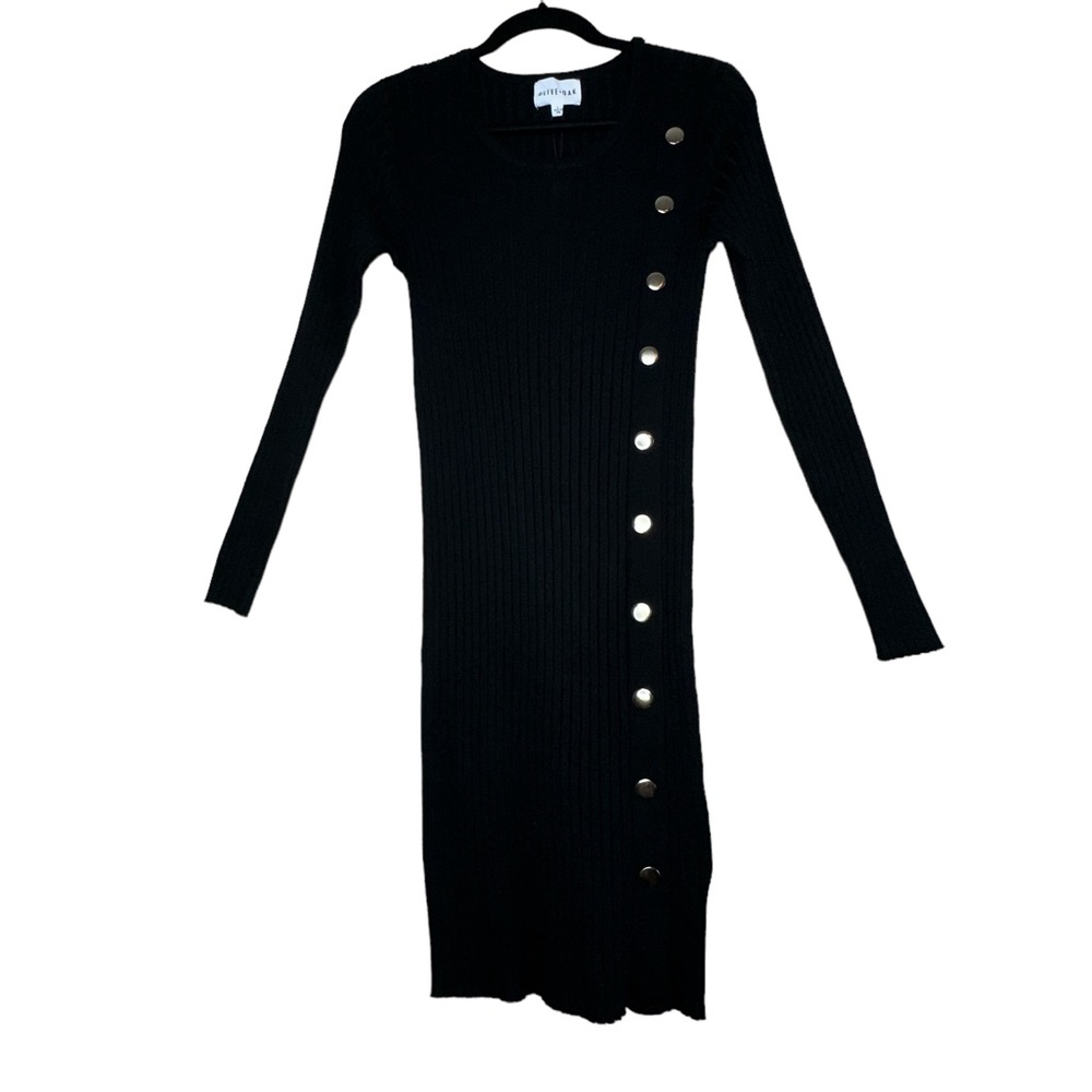 Olive & Oak Black Sweater Dress with Gold Buttons NWT